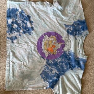 Disney Parks Blue Tie-Dye Graphic T-Shirt with Dumbo Design
